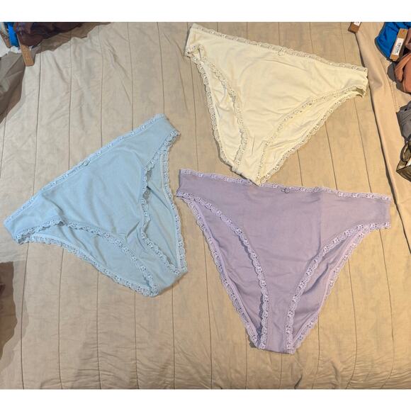 3 Skims Size 4x Lace Pointelle Briefs NWT Panties bundle Lavender bone sky - Picture 2 of 8